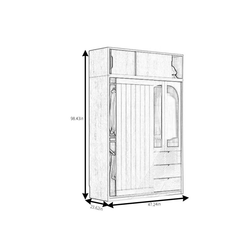 Barron, 98.43" H x 47.24" W x 23.62" D