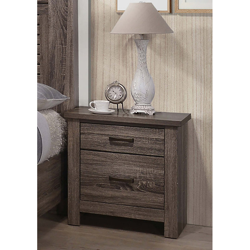 Table de chevet 2 tiroirs en bois