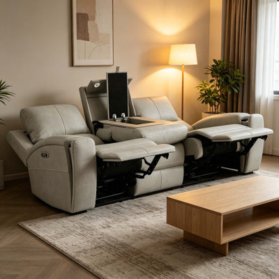 Boyce Grey Triple Power Reclining Sofa