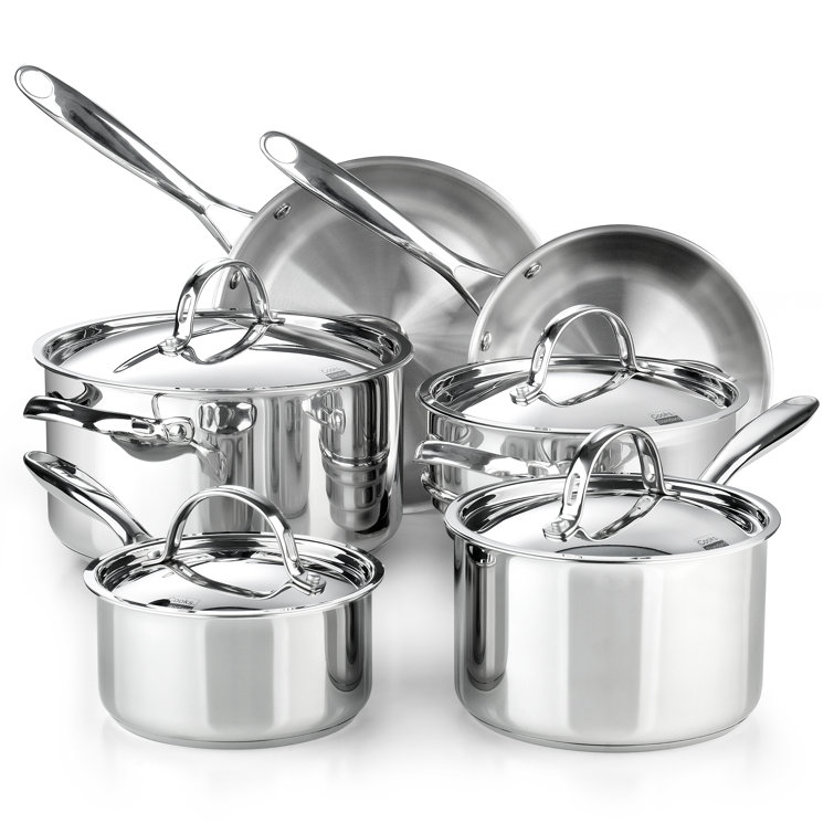 CooksEssentials Premier 18/10 Stainless Steel 10-pc. Cookware Set 