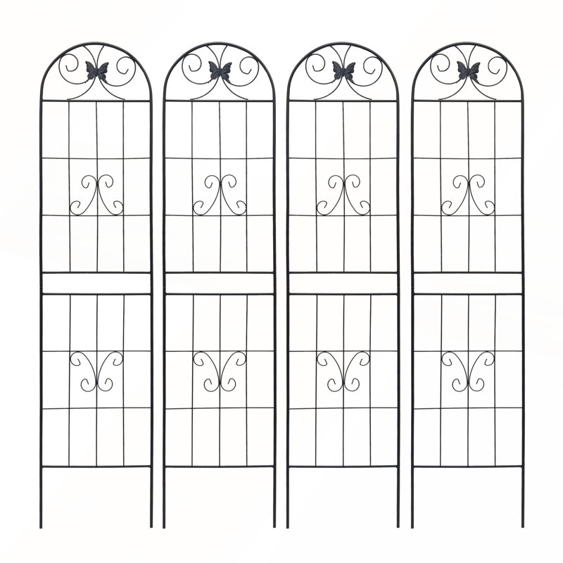 Ensemble de 4 treillis de jardin en métal antirouille 71 po x 19,7 po, H 71 po x l 19,7 po x P 1 po