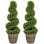 Set of 2 90cm Artificial Topiary Spiral Boxwood Trees with Pots, Fake Plants for Home Indoor and Outdoor Decor