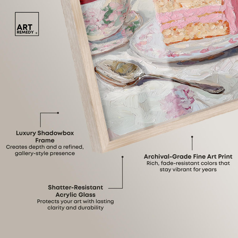 «Slice of Romance Shadowbox Print» par Art Remedy, H 37 po x l 31 po, Crème, crème