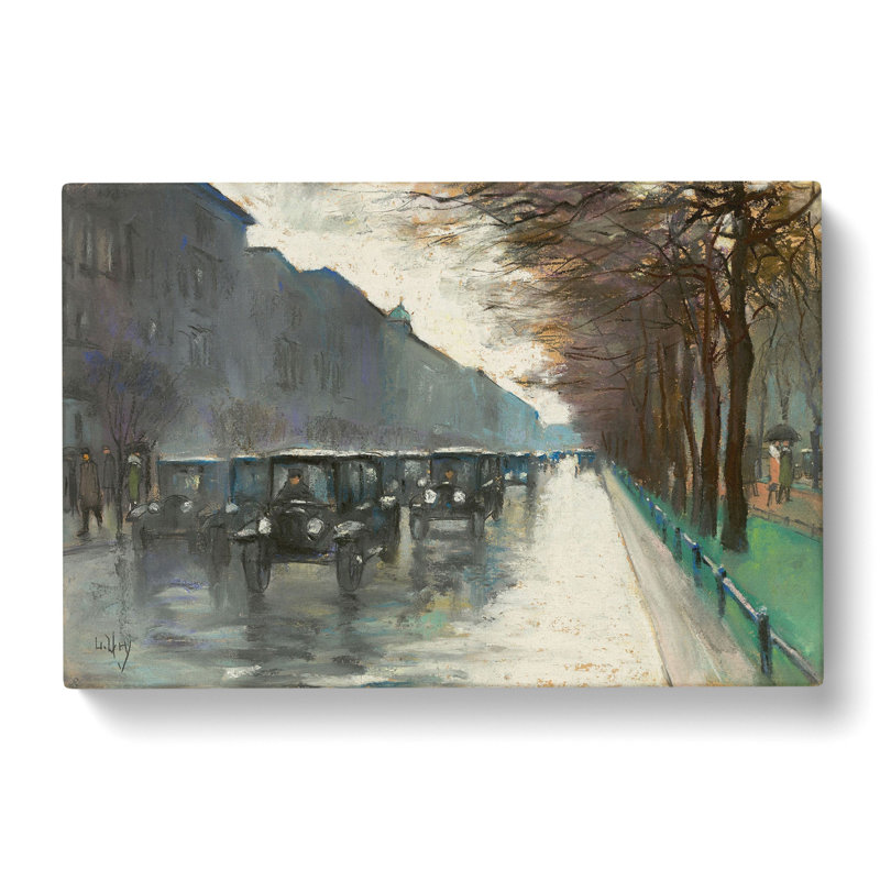 Cabs in the Rain by Lesser Ury - Wrapped Canvas, 35cm H x 50cm W x 3cm D