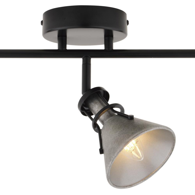 Matte Black & Charcoal Patina 3-Light Track Lighting