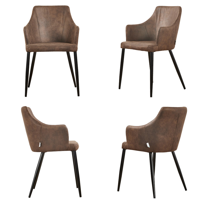 Eatonton 4 Person Dining set - a Rectangular Extendable Dining Table with Metal Legs and a Set of 4 Faux Leather Dining Chairs for Dining Room - Modern Dining Table Set