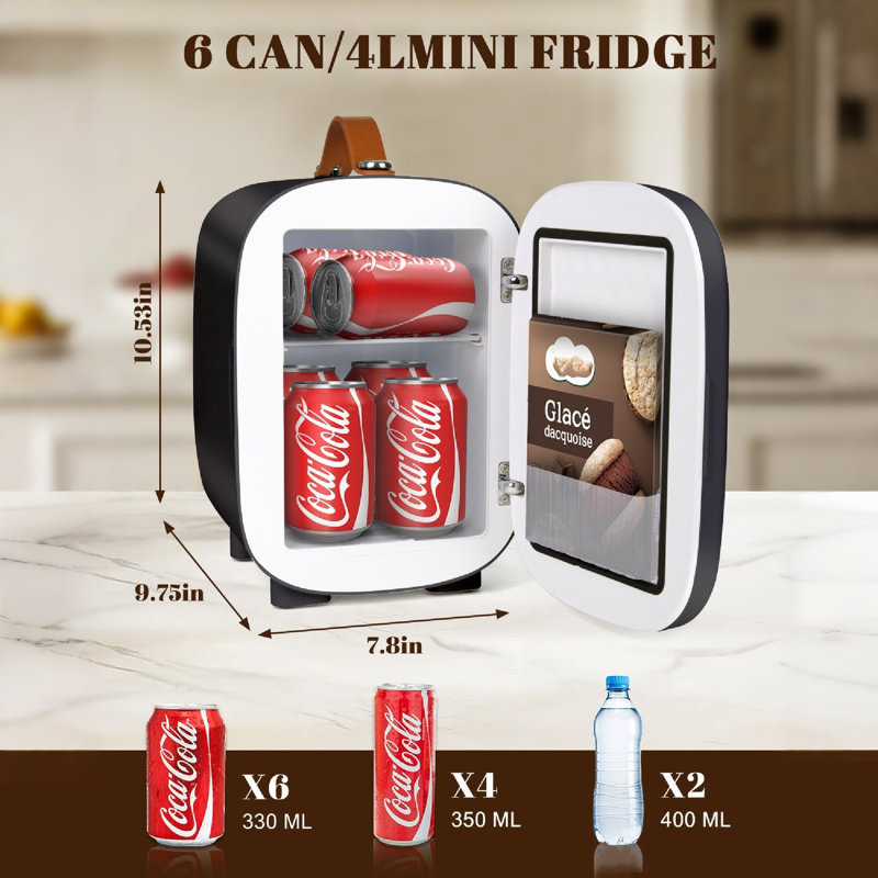 Compact Personal Refrigerator With Cooling & Heating For Small Spaces, Enhancing Daily Life, Black
