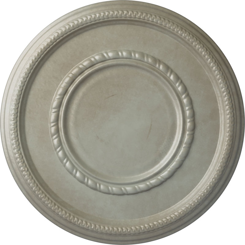 Endurathane Federal Roped Large Ceiling Medallion, 17 3/8"OD x 1 1/8"P (Fits Canopies up to 7 3/4"), Hand-Painted Flash Gold Finish