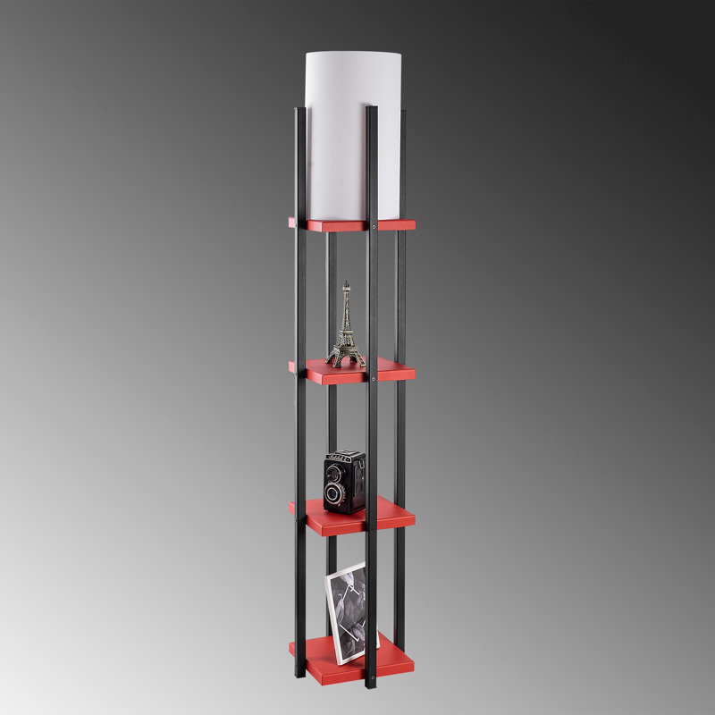 Lampe trépied 66,81 po Cawe, Blanc, Rouge