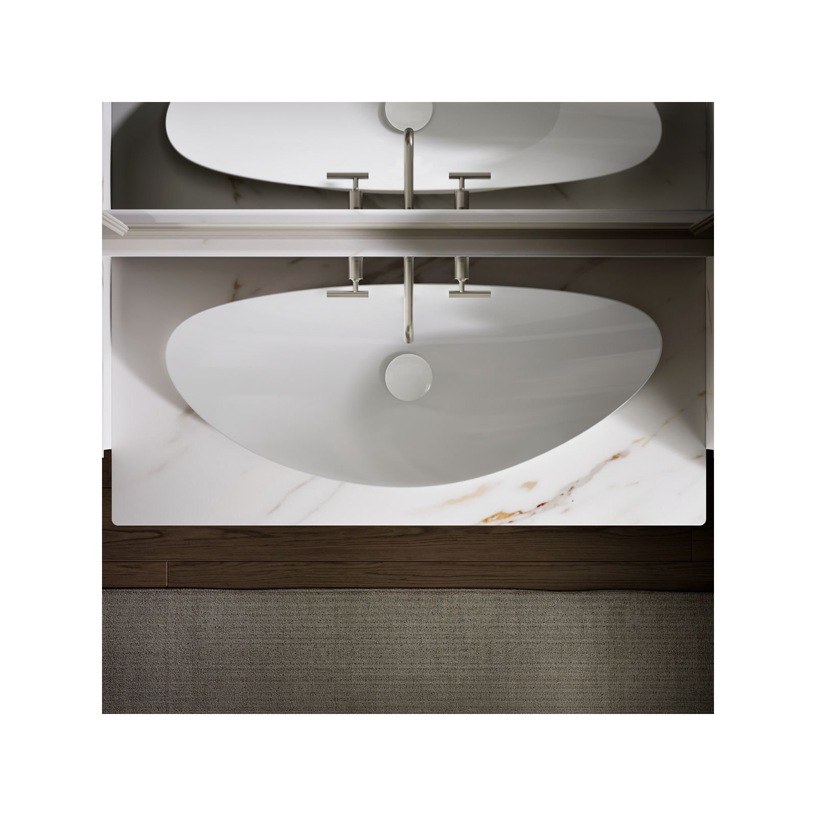 Veil Trough Fireclay Specialty Vessel Bathroom Sink, White