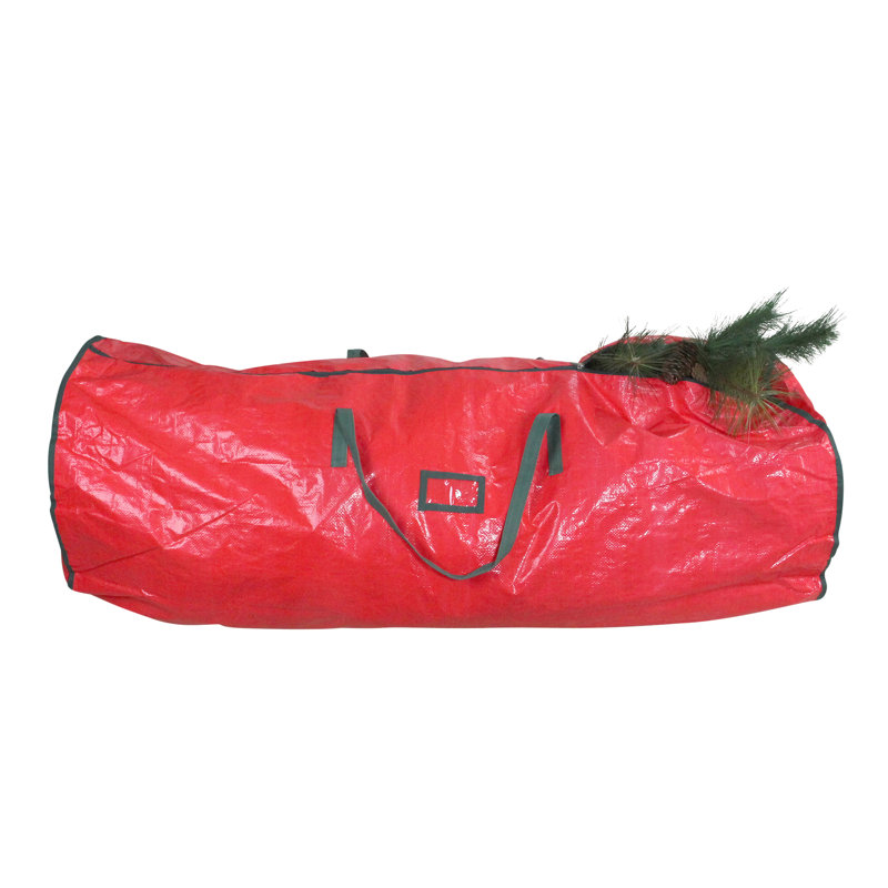 Sac de rangement pour arbre de Noël artificiel rouge et vert 53 po