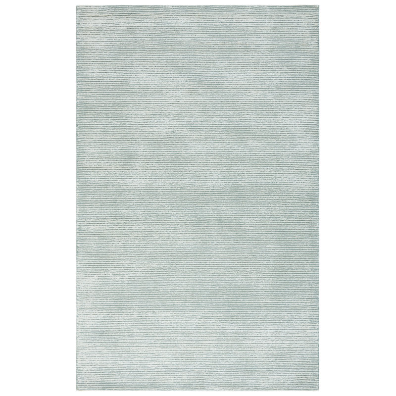 Niriyah Hand Tufted Wool/Viscose/Cotton Solid Color Rug in Ivory/Blue/Gray, Rectangle 5' x 8'