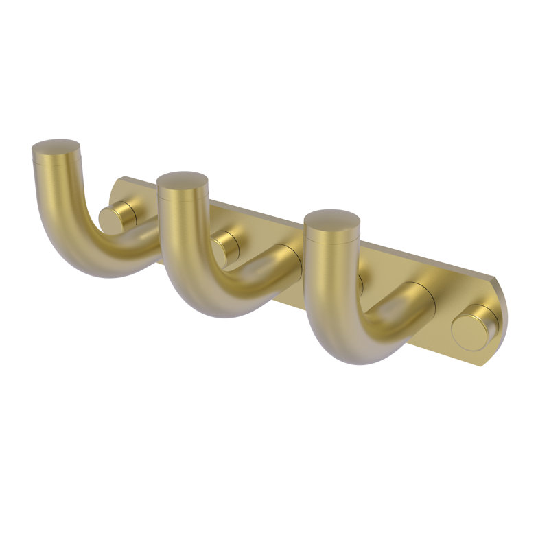 Remi 3 Position Wall Mounted Hook Rack, Satin Brass