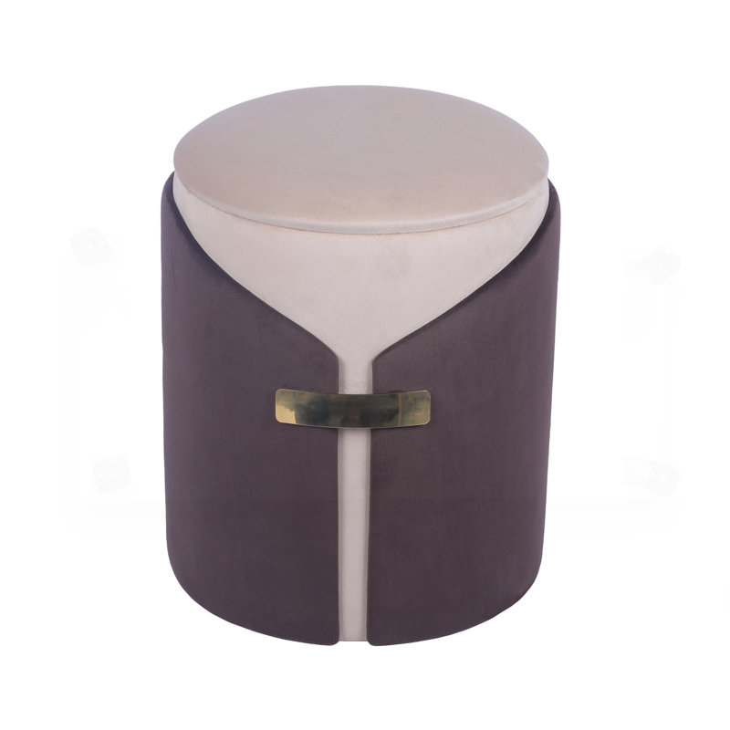 Tabouret de coiffeuse à deux tons avec rangement Latitude Run®