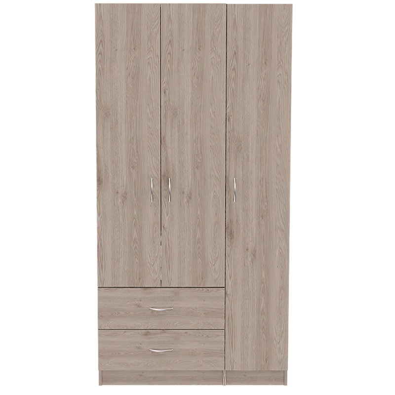 Armoire 2 portes 3 tiroirs Rowaton, Naturel