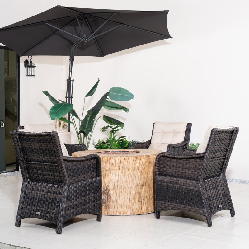 Ensemble de conversation pour patio 4 personnes avec coussins Arrika