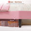 Velvet Princess Bed with Storage Headboard, LED Lights & Charging Station, Upholstered Bed Frame with Crystal Button & Crown, No Mattress Included-1470480567-1470480564