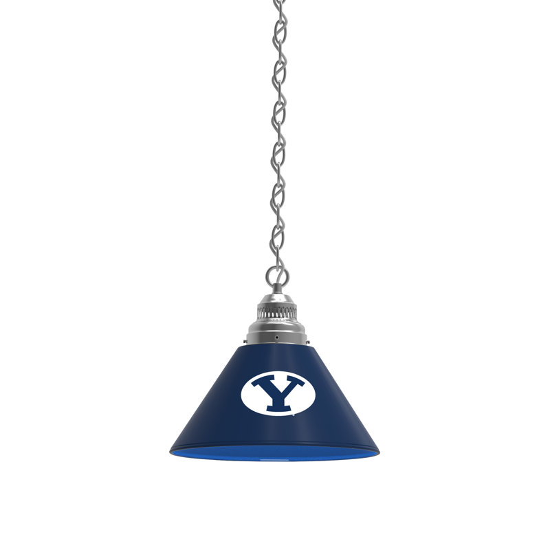 1 - Light Single Pendant, Chrome, BYU Cougars
