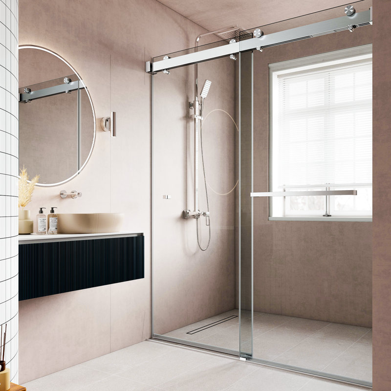 68" – 72" W x 78"H Double Sliding Soft Closing Frameless Glass Shower Doors | 3/8" Tempered Clear Glass | Leak-Proof Precision | Durable Stainless-Steel Hardware