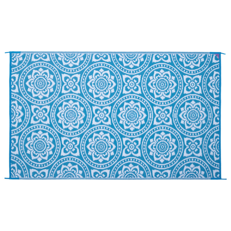 Dorchester Floral Doormat, 60" W x 96" L, Turquoise