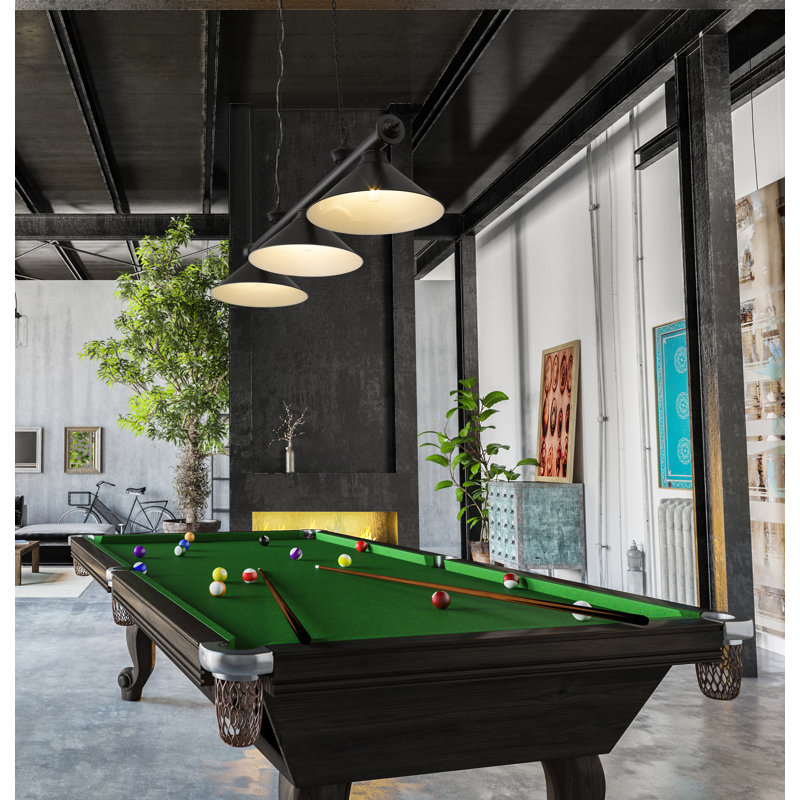 Annaleisa 3 - Light Pool Table Lights Pendant, Matte Black, Matte Black