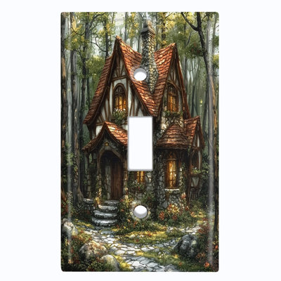 Couvercle de plaque d'interrupteur en métal; Bascule standard US 1 Gang - Forest Cottage