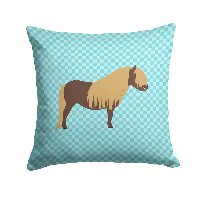 Coussin extérieur cheval pony, Bleu, 14 po x 14 po