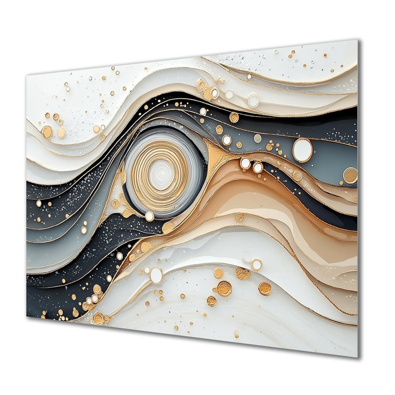 «Minimal Abstract Spiral Soft Convergence III», art mural moderne en métal, spirales abstraites en métal