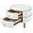 Stackable Coffee Table With 2 Drawers, Nesting Tables With Brown Tempered Glass, Set Of 2-246429484