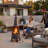 SUNJOY 57 Inch 2-in-1 Chiminea Fire Pit & Grill - Grey Metal Outdoor Chiminea with Removable Stainless Steel Grill Grate, PVC Cover, and Mesh Safety Screen Door-115855086