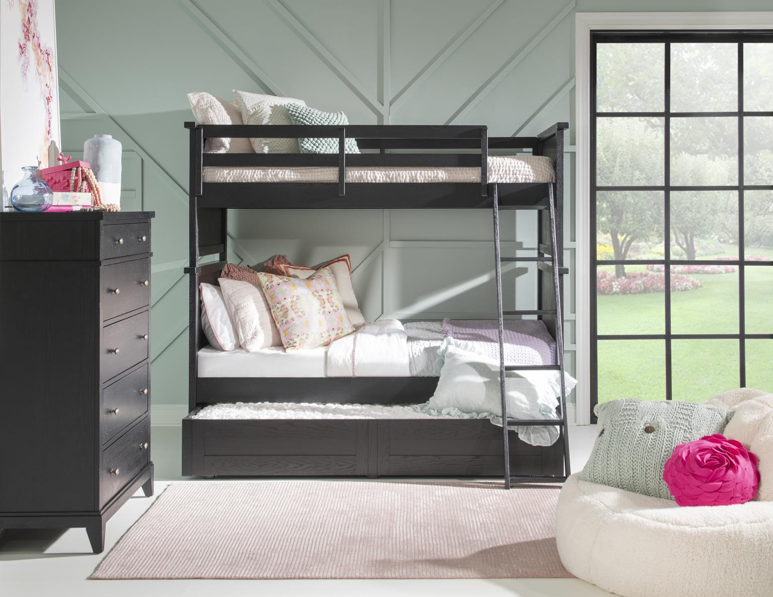 Today's Traditions Bunk Bed With Ladder, Blacksmith, Twin Over Twin