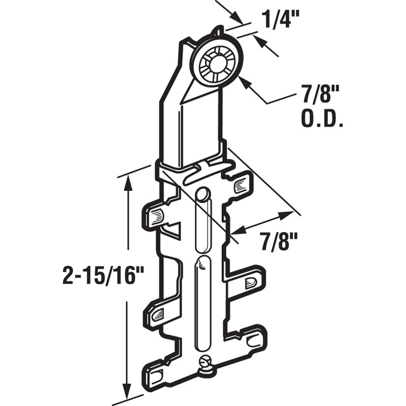 Rouleau de porte de placard avec fixation par le haut et roulette en nylon 7/8 po Prime-Line