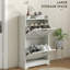 Armoire à chaussures mince, armoire de rangement cachée avec 2 tiroirs