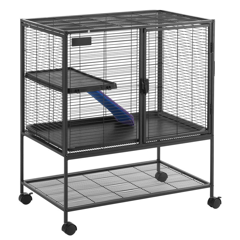 Cage à furet sur roulettes 36 po 2 niveaux, H 24,41 po x l 31,5 po x P 5,91 po