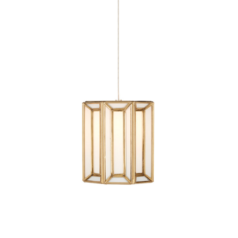 Daze 1 - Light Antique Brass, White, Silver Single Pendant