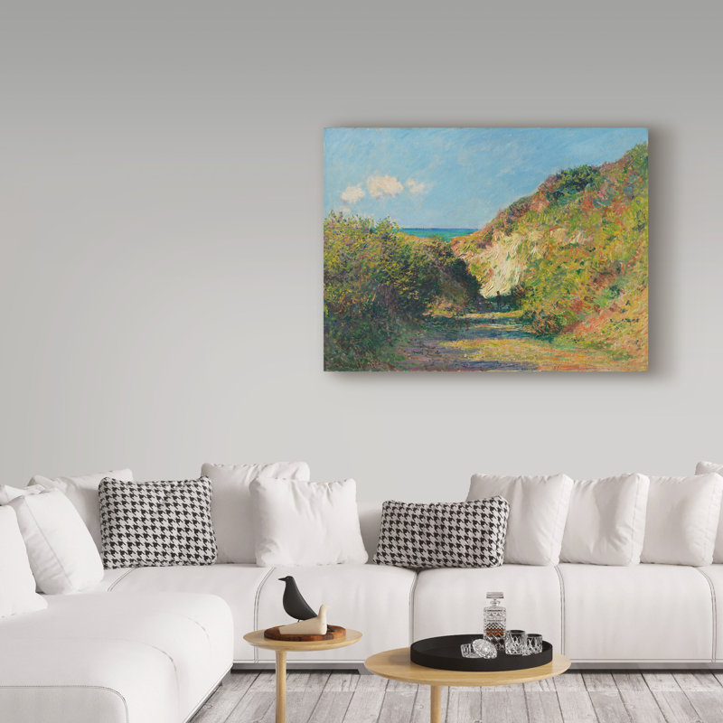 « the sunkeny path, 1882 », reproduction de peinture à l’huile sur toile tendue, H 24 po x l 32 po x P 2 po