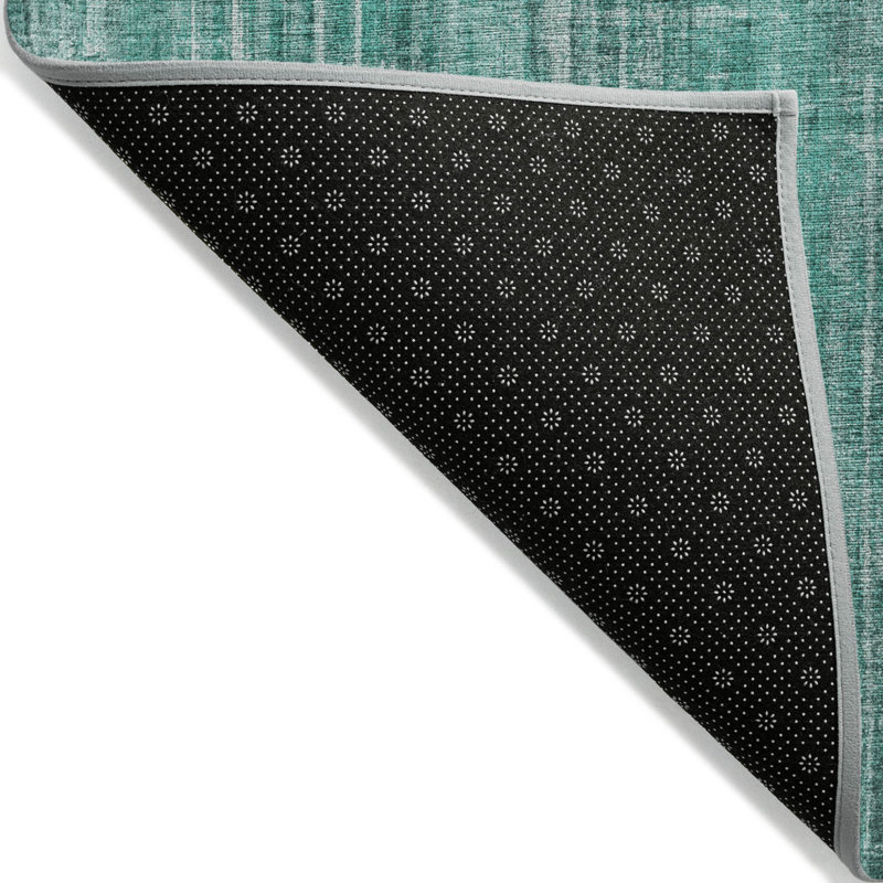 Tapis extérieur lavable rayé bleu sarcelle 3 pi x 5 pi bleu turquoise et gris