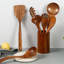 14PCS Wood Kitchen Utensil Set With Long Handles - Tongs, Spoon, Spatula For High Heat Cooking