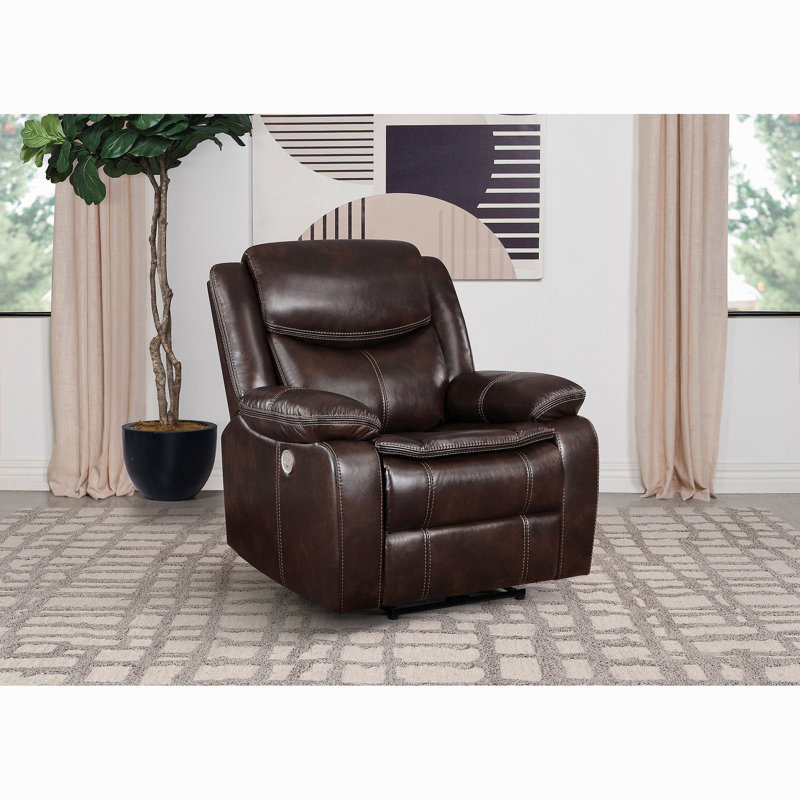 Fauteuil inclinable électrique Salerno, Marron foncé