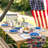 Independence Day Lattice Table Runner Linen Burlap Dresser Scarves, Retro 4Th Of July Table Runners For Holiday Party, Kitchen Dinning Tables Decor American Flag Stars And Stripes Check-81391703