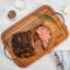 Viking Acacia Wood Carving Board with Juice Groove & Metal Handles