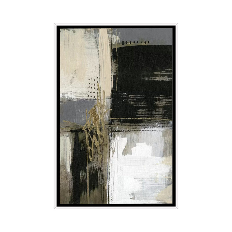 "Neutral divisions I" par Jennifer Goldberger, reproduction d’art, H 48 po x l 32 po x P 1,5 po, Toile blanche encadrée