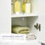 Grande armoire de rangement pour salle de bain avec portes blanc brillant