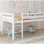 Lit simple mezzanine en bois Lit mezzanine bas avec échelle, simple, blanc