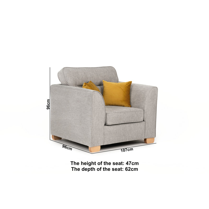 Marryn Armchair Fabric, Light Grey