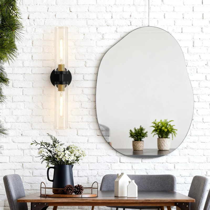 2-Light Knurled Wall Sconces With Double Glass Shades, Wall Lighting For Bathroom Vanity, Living Room, Bedroom, Hallway, And Kitchen