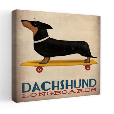 Dachshund Longboards Whimsical Contemporary Dog Art