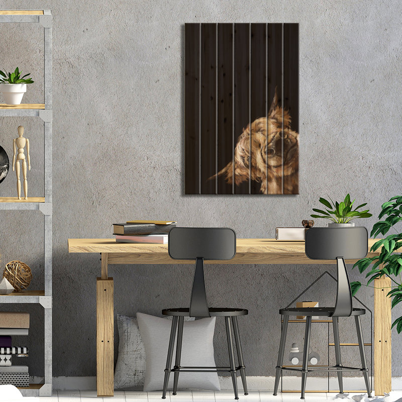 Najim " Sneaky Highland Cow In Black " by Big Nose Work, 18" W x 26" H