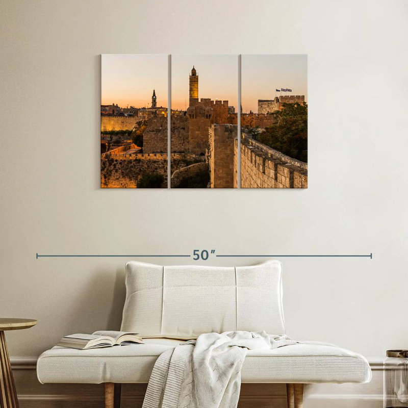 Rorry Tower Of David At Sunset, 24" H x 38" W