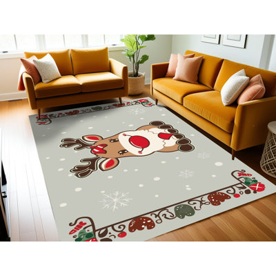 Tapis de vacances d'hiver de Noël lavable The Holiday Aisle®